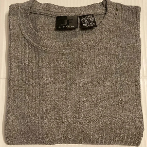 J. Ferrar Men’s Size XL Grey Ribbed Short Sleeve Crewneck Shirt - Picture 10 of 10